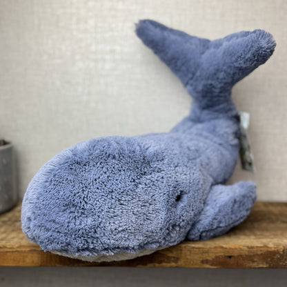 Jellycat Large/Huge Wilbur Whale 18” Big Blue Soft Whale Plush Beanie Retired 
