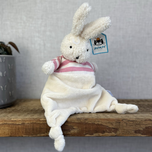 Jellycat Bredita Bunny Soother - Pink Striped Soother - Comforter With Tags