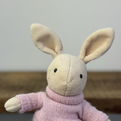 Jellycat Toastie Bunny - Small Bunny In Pink Jumper (Partial Fabric Tag)