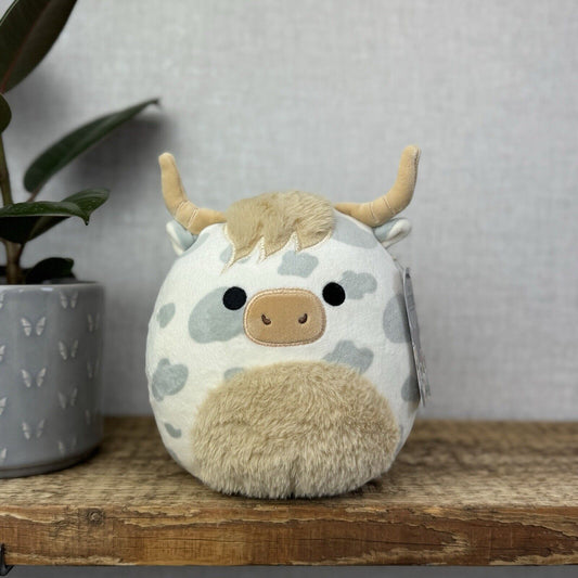 Squishmallows Borsa The Highland Cow - Squishy Cow With Horns Soft Toy 7.5”