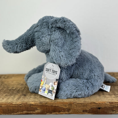 Jellycat Medium Huggady Elephant - Blue Beanie Elephant Rare/Retired 11"