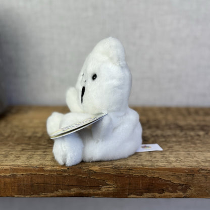 Aurora - Palm Pals Mini Beanbag Plush - Boo Ghost Mini White Halloween Plush 5”