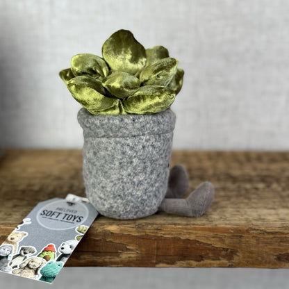 Jellycat Amuseable Silly Succulent Jade - Velour Green Small Potted Succulent 6”