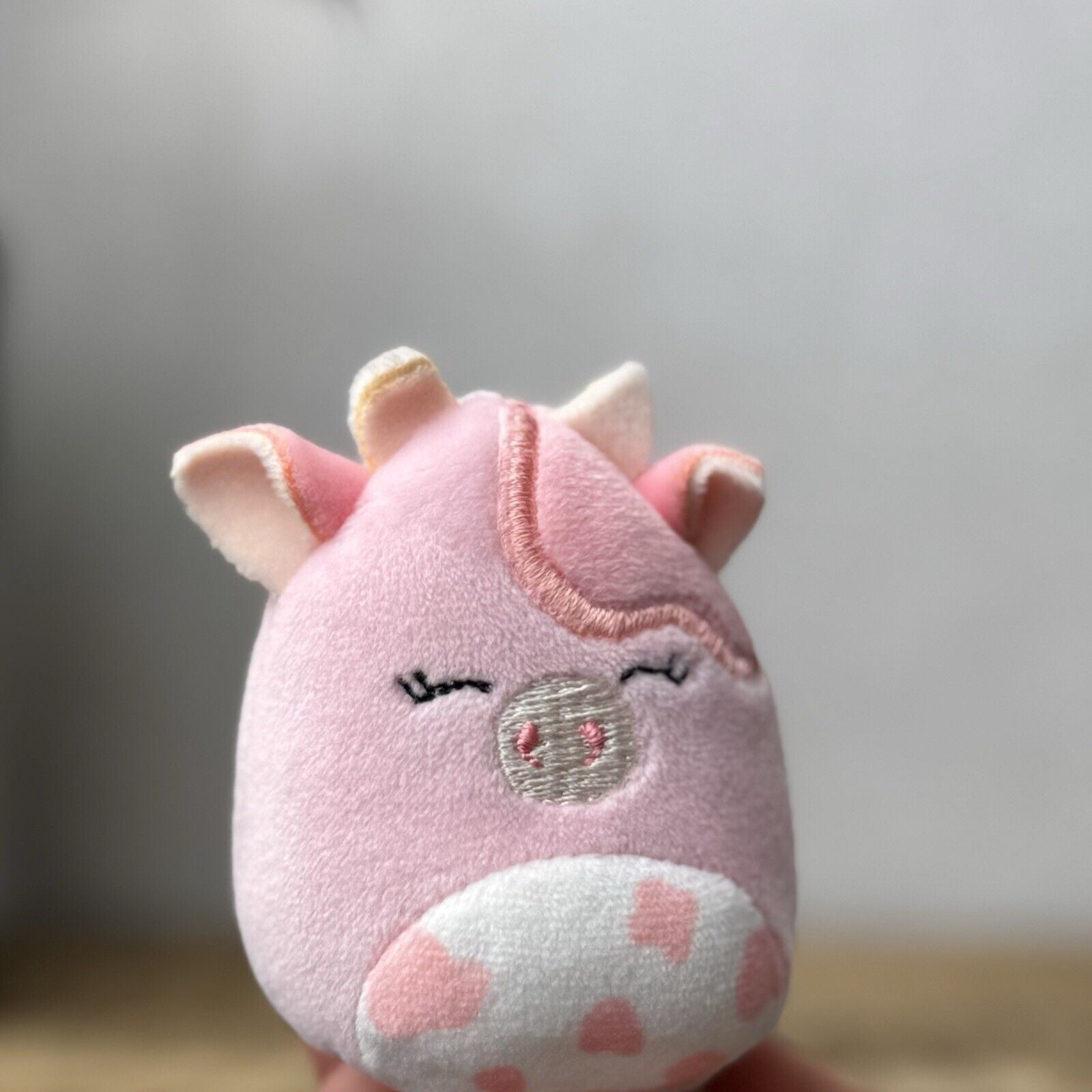 Squishmallows Squishville - Clay The Cow - Pink Cow Plush Squishmallow Tiny 2"