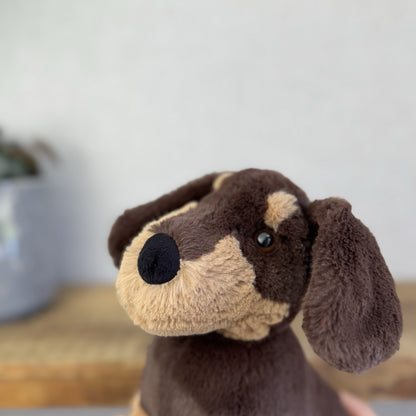 Jellycat Otto Sausage Dog - Brown/tan Sausage Dog Beanie Soft Toy Plush 14"
