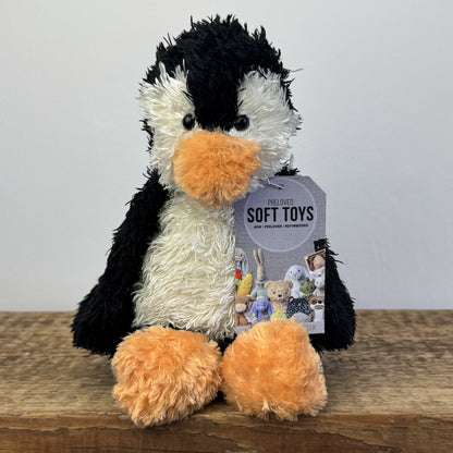Jellycat Small Bunglie Penguin - Black/White Curly Fur Beanie Penguin Bird 11"