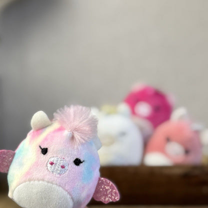 Squishmallow Squishville Unicorn Bundle - Pink, Rainbow Unicorns Tiny Squish 2"