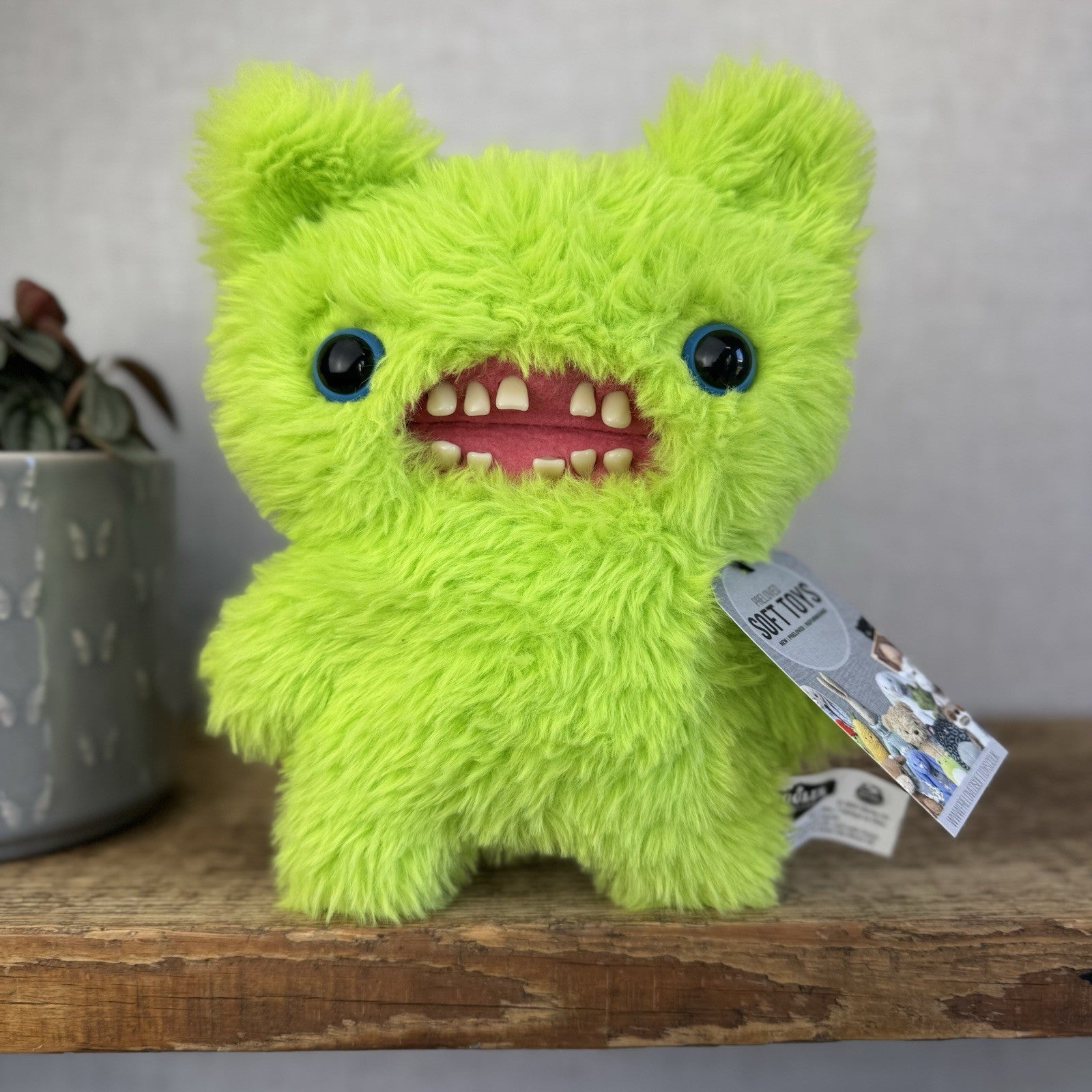 Fuggler Screech - Bright Green Fluffy Fuggler - Blue Eyes Fluffy Funny Ugly (#2)