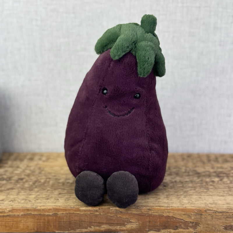 Jellycat Amueable EggPlant - Aubergine With Legs Rare Purple Veg Plush NWOT 11"
