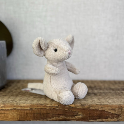 Jellycat Pipsy Mouse New Without Tags Beige Small Beanie Plush Mouse Retired 6"