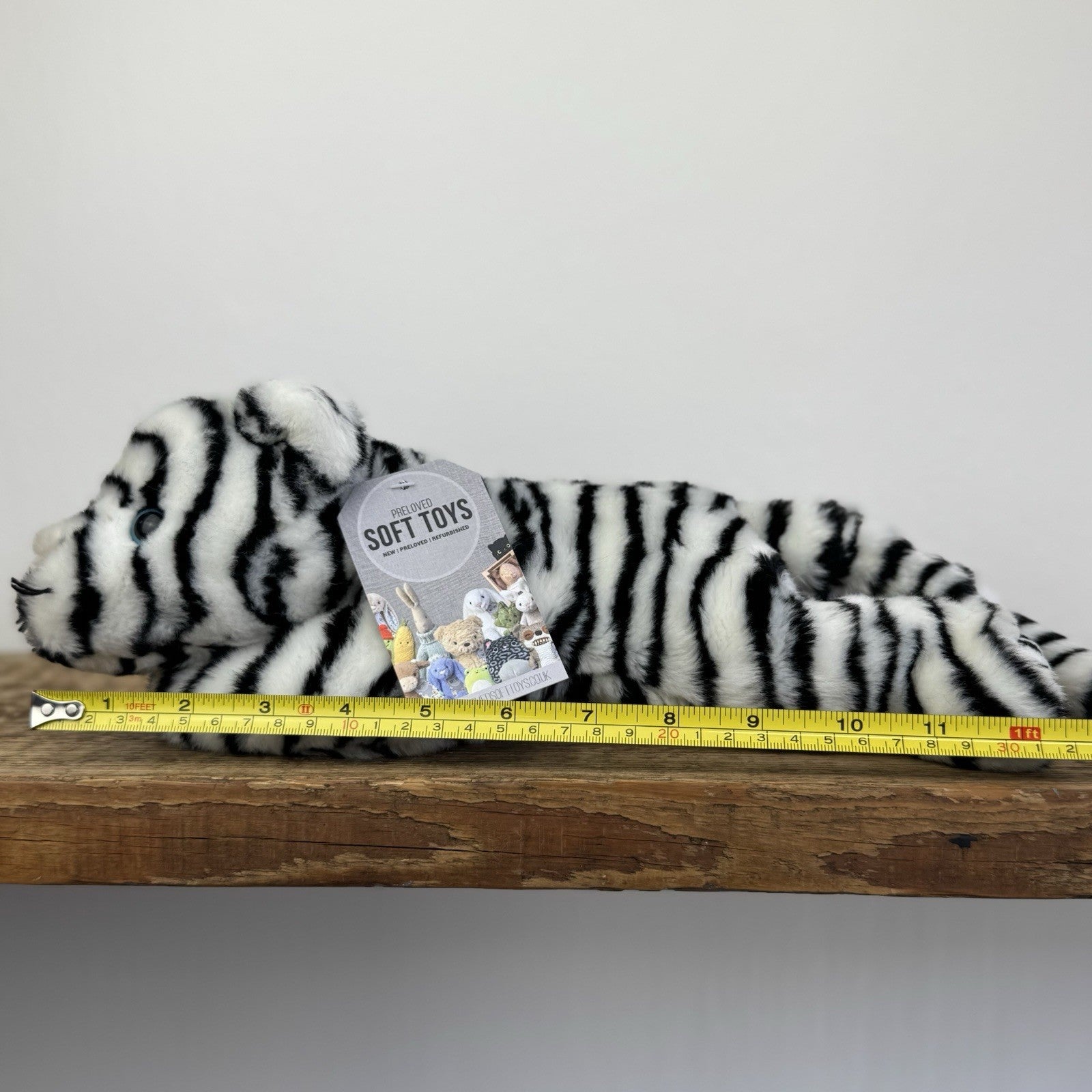 TY Beanie Buddies Blizzard- Beanie Laying White Tiger Soft Toy 2000s