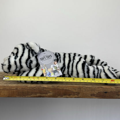 TY Beanie Buddies Blizzard- Beanie Laying White Tiger Soft Toy 2000s