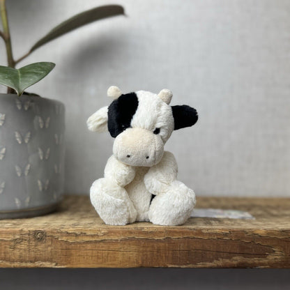 Jellycat Poppet Cow/calf - Cream Black Cow Tiny Pocket Pal Retired 5”