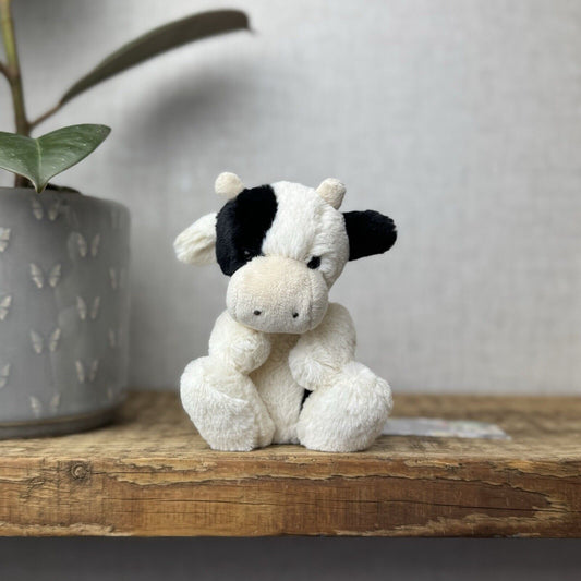 Jellycat Poppet Cow/calf - Cream Black Cow Tiny Pocket Pal Retired 5”