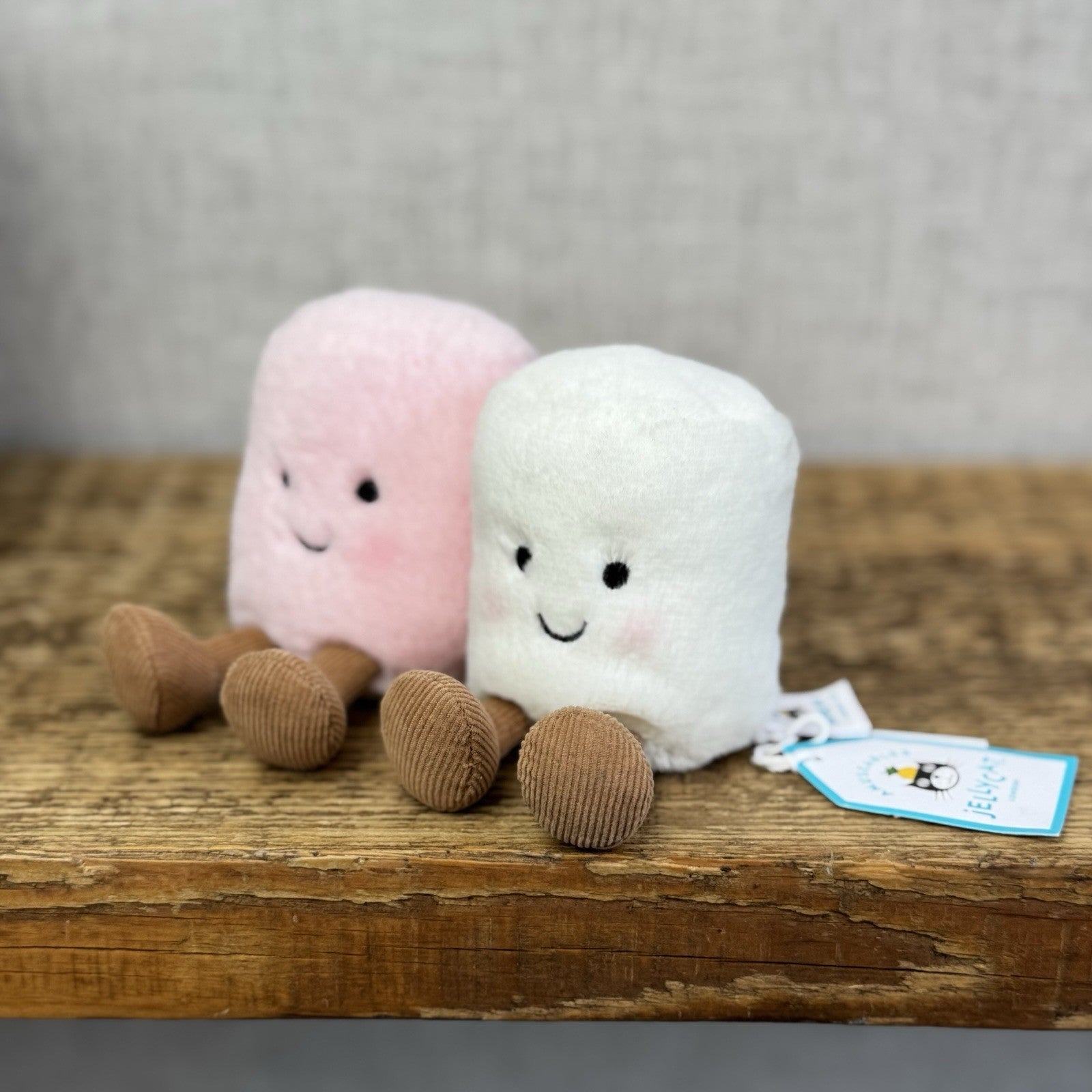 Jellycat Amusable Pink And White Marshmallow Mini Soft Toy Genuine BNWT 5"