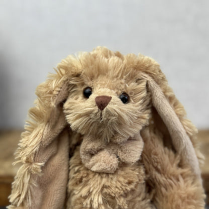 Bukowski Vintage Retired Small Beanie Long Eared Bunny Rabbit Honey Brown 8"