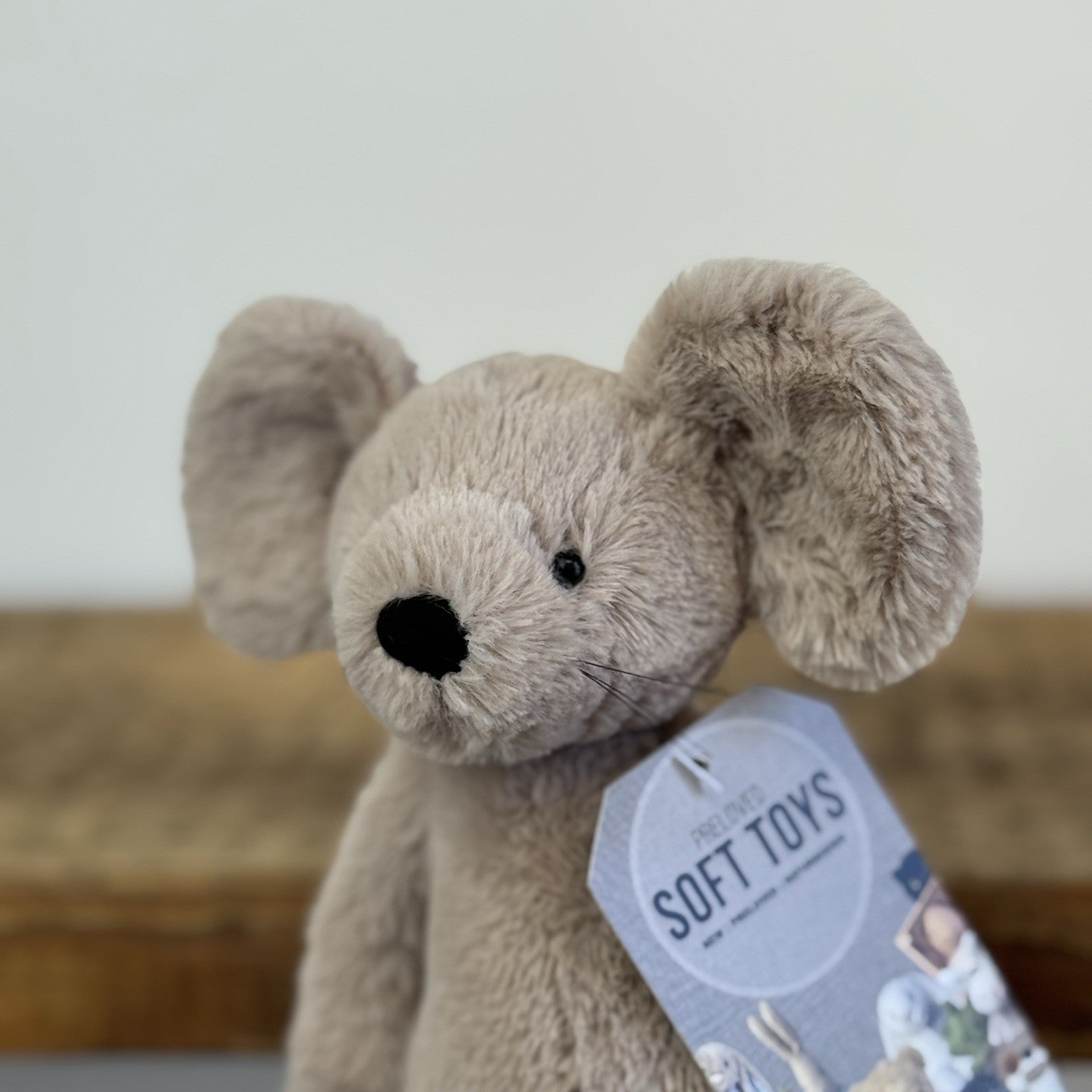 Jellycat Small Bashful Grey Mouse With Whiskers Retired Mouse Collectible 8”