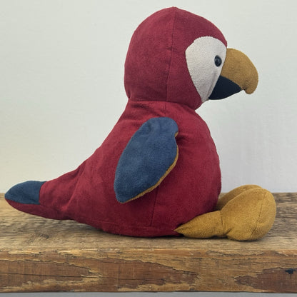 Jellycat Belby Parrot - Retired Velour Bird Plush Parrot Push Red/Blue 10"