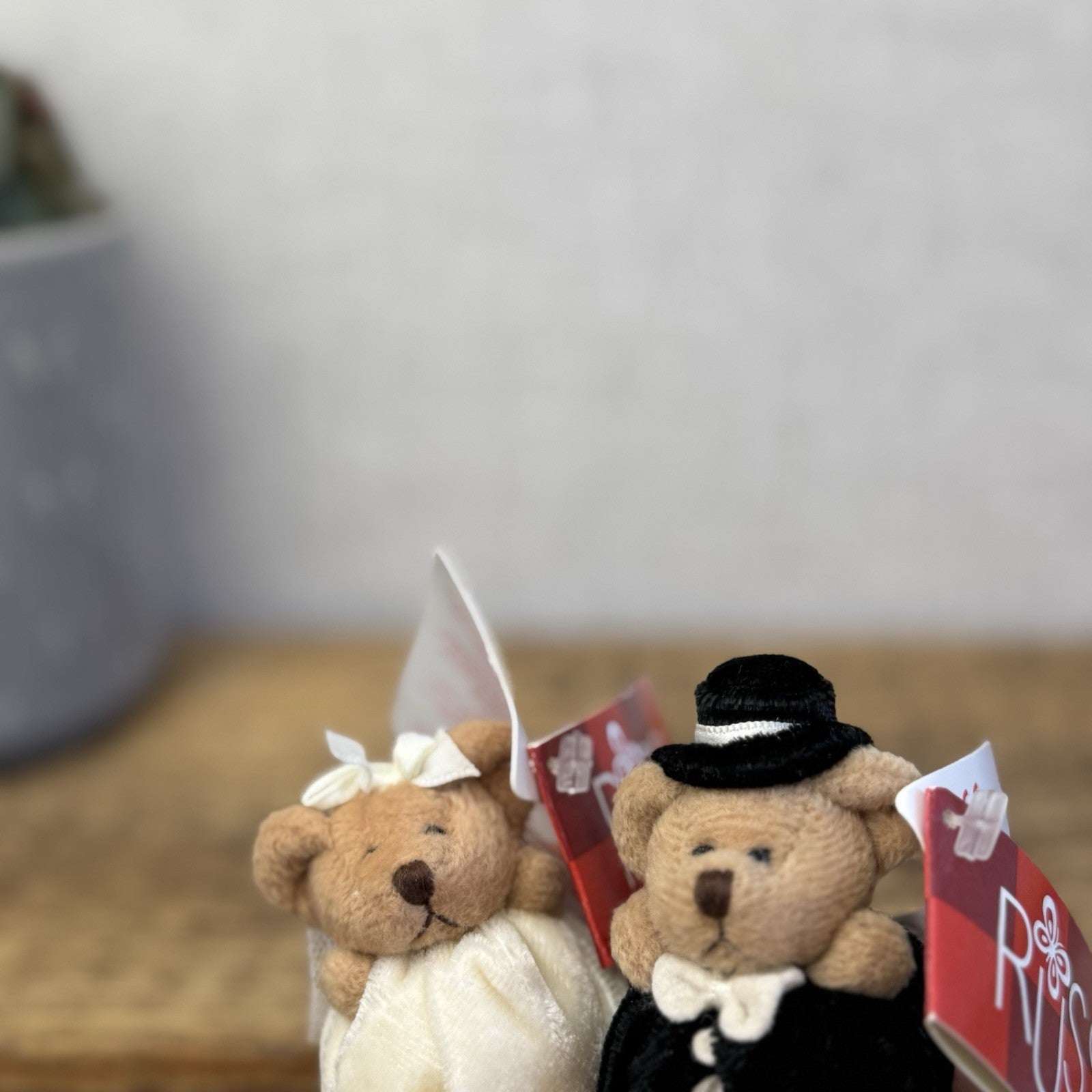 Russ Berrie Miniature Bride & Groom 3" - Tiny Wedding Gift Rare Vintage Retired 