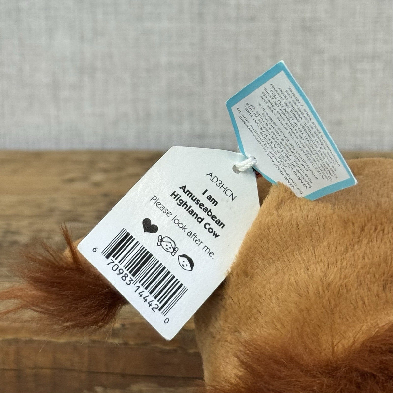 Jellycat Amuseabean Highland Cow  - Small Brown Beanie Cow Soft Toy Retired 5”