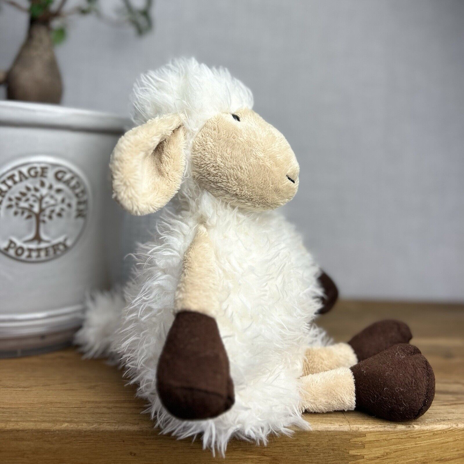 Jellycat Tiggalope Sheep - Medium Sheep 14" - White Fluffy Beanie Sheep Retired