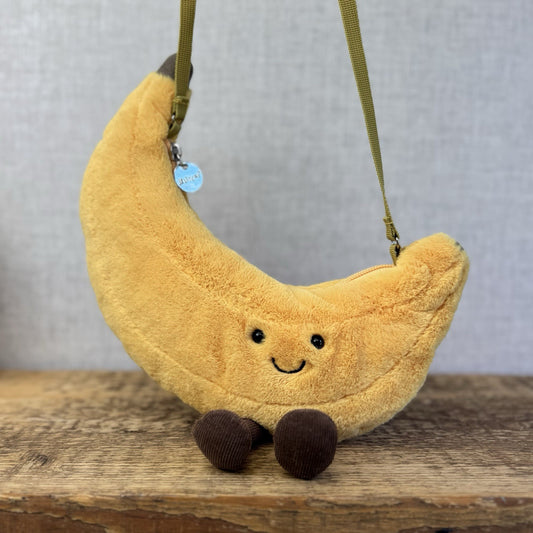 Jellycat Amuseable Banana Bag - Fruit Jellycat Bag Soft Plush Collectible 8"