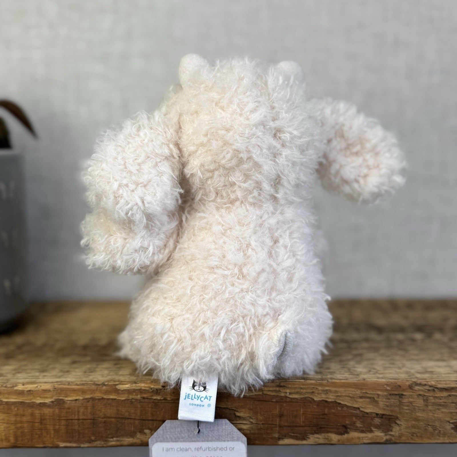 Jellycat Little Goat - Fluffy Beige/Off White Goat Beanie Soft Toy NWOT 7"