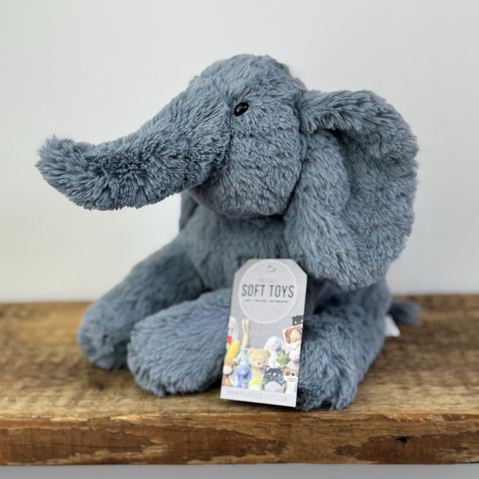 Jellycat Medium Huggady Elephant - Blue Beanie Elephant Rare/Retired 11"