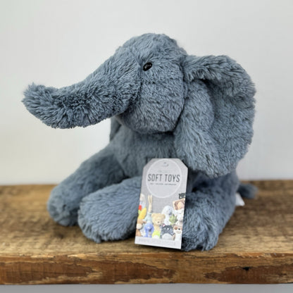 Jellycat Medium Huggady Elephant - Blue Beanie Elephant Rare/Retired 11"