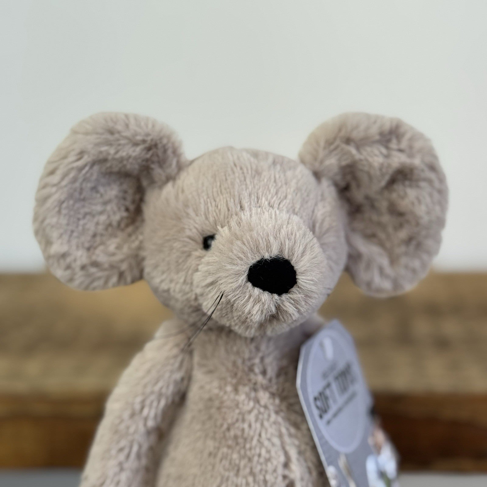Jellycat Small Bashful Grey Mouse With Whiskers Retired Mouse Collectible 8”