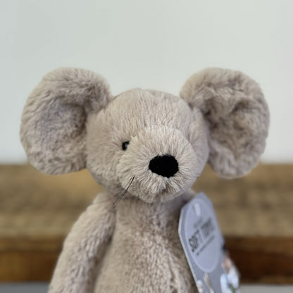 Jellycat Small Bashful Grey Mouse With Whiskers Retired Mouse Collectible 8”