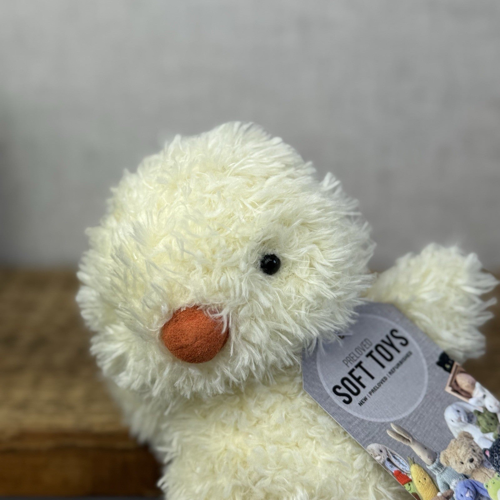 Jellycat Little Chick - Fluffy Light Yellow Bird Toy Small Curly Fur Retired 7"