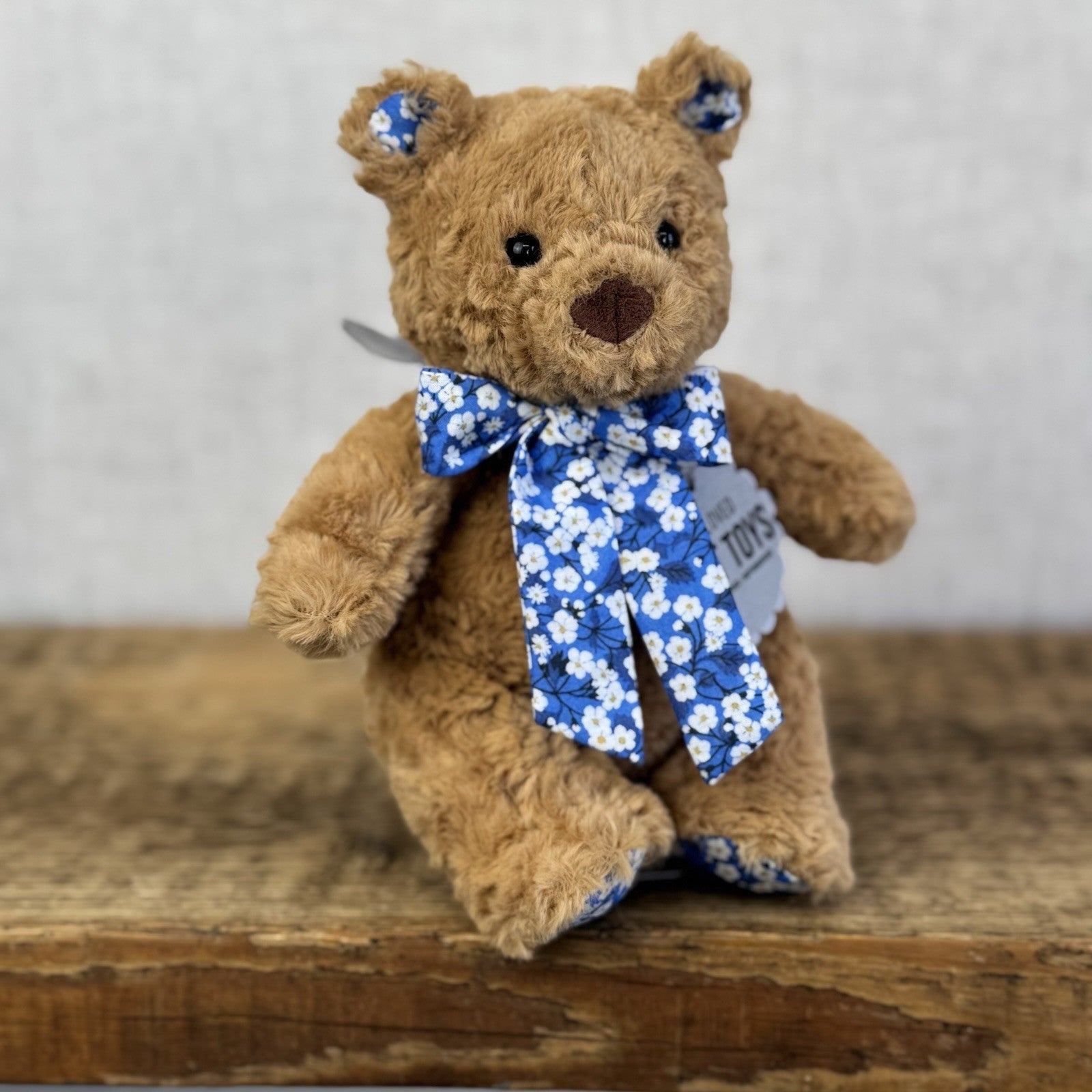 Custom/Bespoke Tiny Bartholemew Bear - Ditsy Blue Blossom Made With Liberty 
