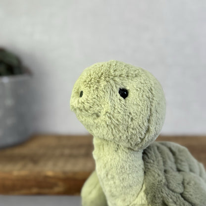 Jellycat Tully Turtle - Medium Beanie Green Soft Toy Turtle With Tags 10"
