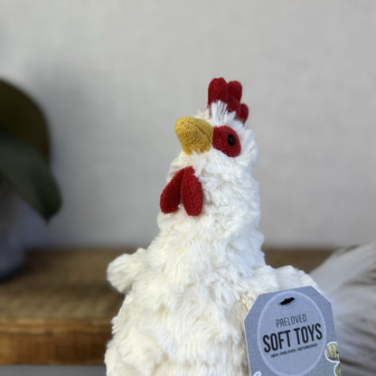 Jellycat Bessie Chicken - Small White Beanie Chicken Soft Toy Retired Rare 10”