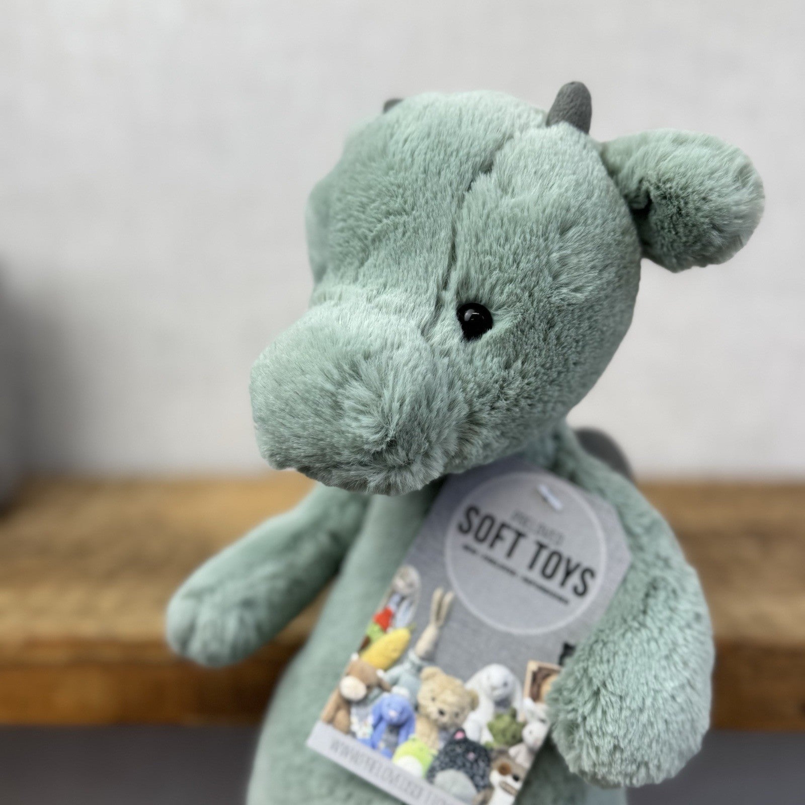 Jellycat Medium Bashful Dragon - Light Green/sage Dragon Soft Toy NWOT
