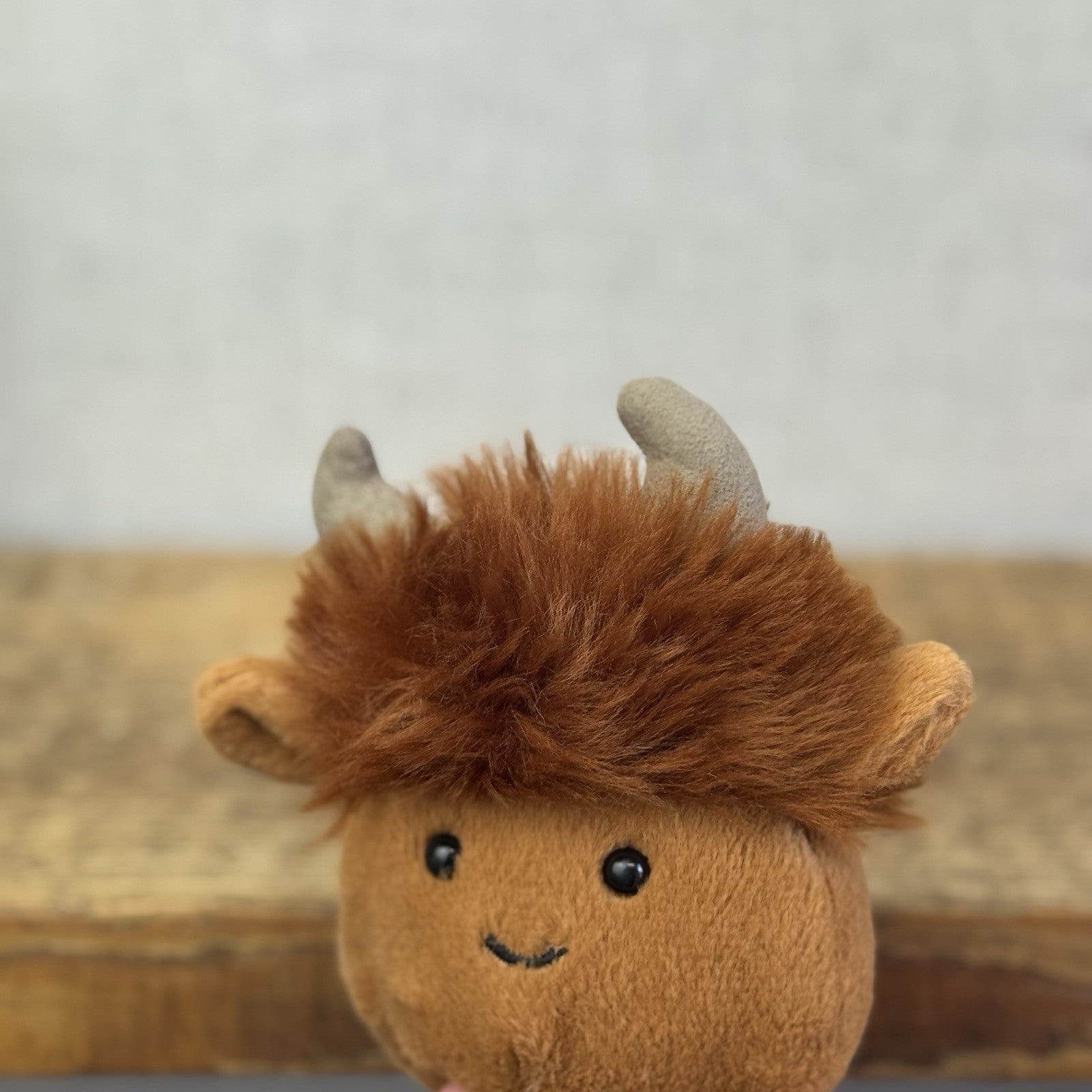 Jellycat Amuseabean Highland Cow  - Small Brown Beanie Cow Soft Toy Retired 5”