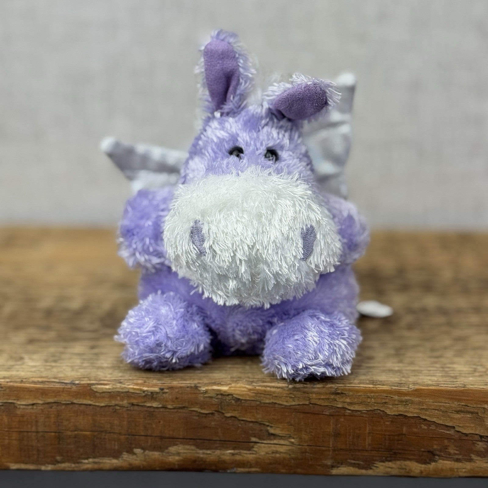 Russ Berrie Luvvies - Lynn Purple Pegasus Beanie - Pudding Soft Toy Tiny 4”