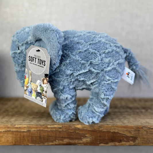 Jellycat Little Eddy Small Blue Standing Elephant Beanie Retired Collectible 8”