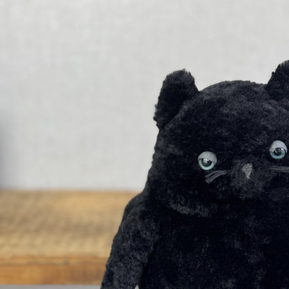 Jellycat Medium Amore Black Cat - Big Black Grumpy Cat Beanie Retired NWOT 12"