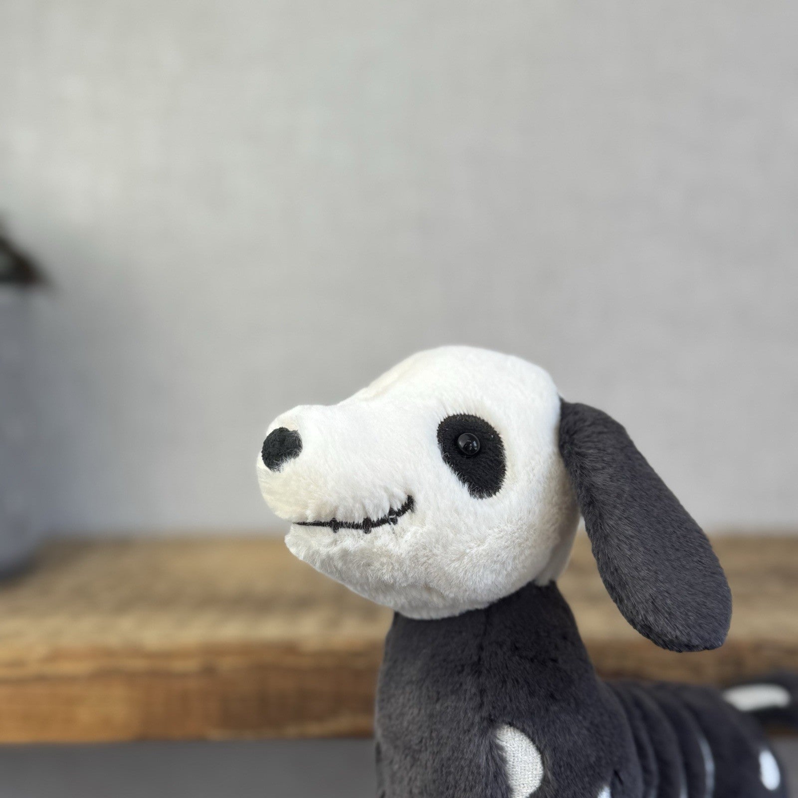 Jellycat Skeledog Dan - Skeleton Dog Beanie Plush Toy Collectible NWT 8"