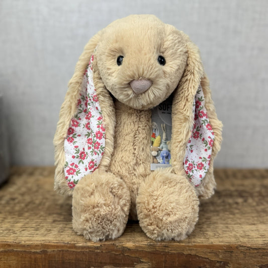 Jellycat Medium Bashful Honey “Blossom” - Rare Medium Honey With Custom Ears 12”