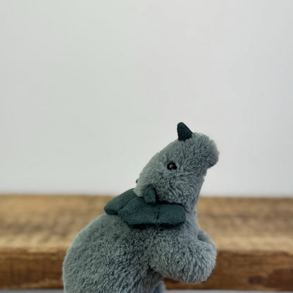 Jellycat Mini Fossily Triceratops - Tiny Dinosaur Beanie Plush Mini Dino 6"