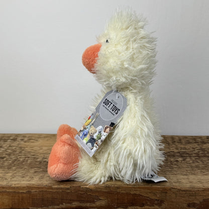 Jellycat Angora Duck - Rare Indigo Exclusive Fluffy Cream Duck Medium 12"