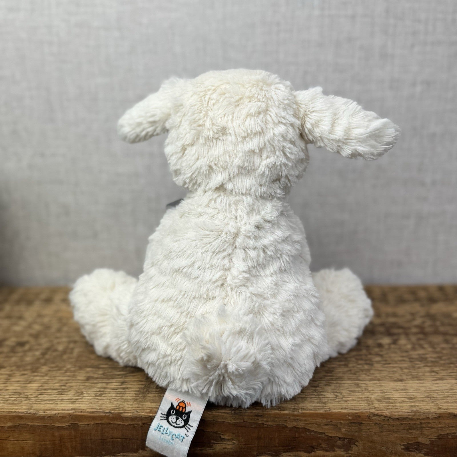 Jellycat Medium Fuddlewuddle Lamb - Old Style All Cream Textured Sitting Sheep 