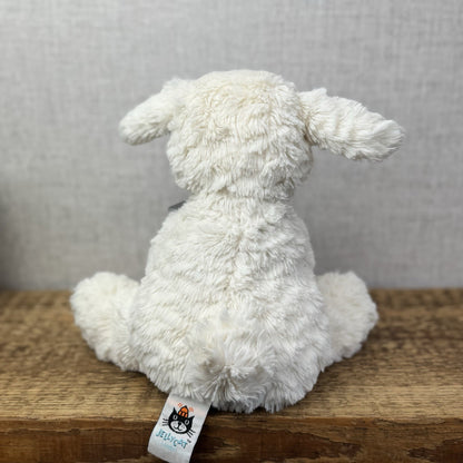 Jellycat Medium Fuddlewuddle Lamb - Old Style All Cream Textured Sitting Sheep 