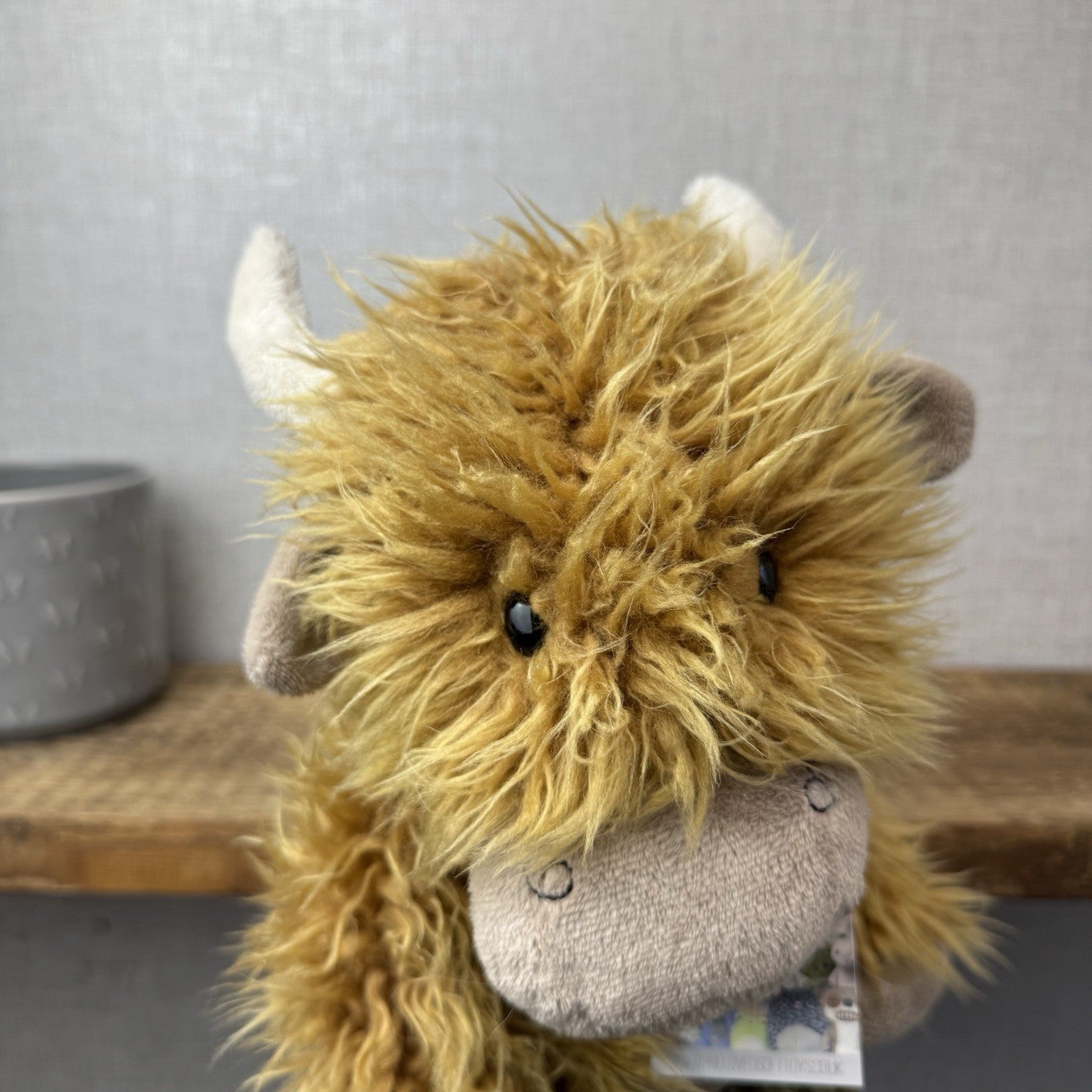 Jellycat Medium Truffles Highland Cow - Special Edition Truffles Curly Hair 14”