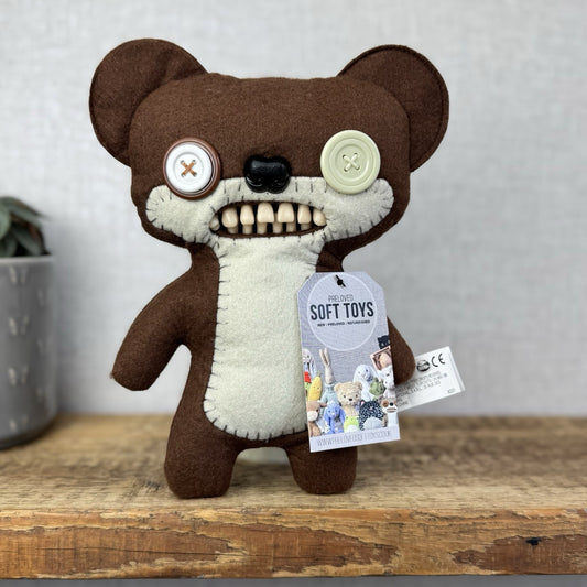 Fuggler Teddy Bear Nightmare Funny Ugly Monster Brown Mr Buttons Rare Retired