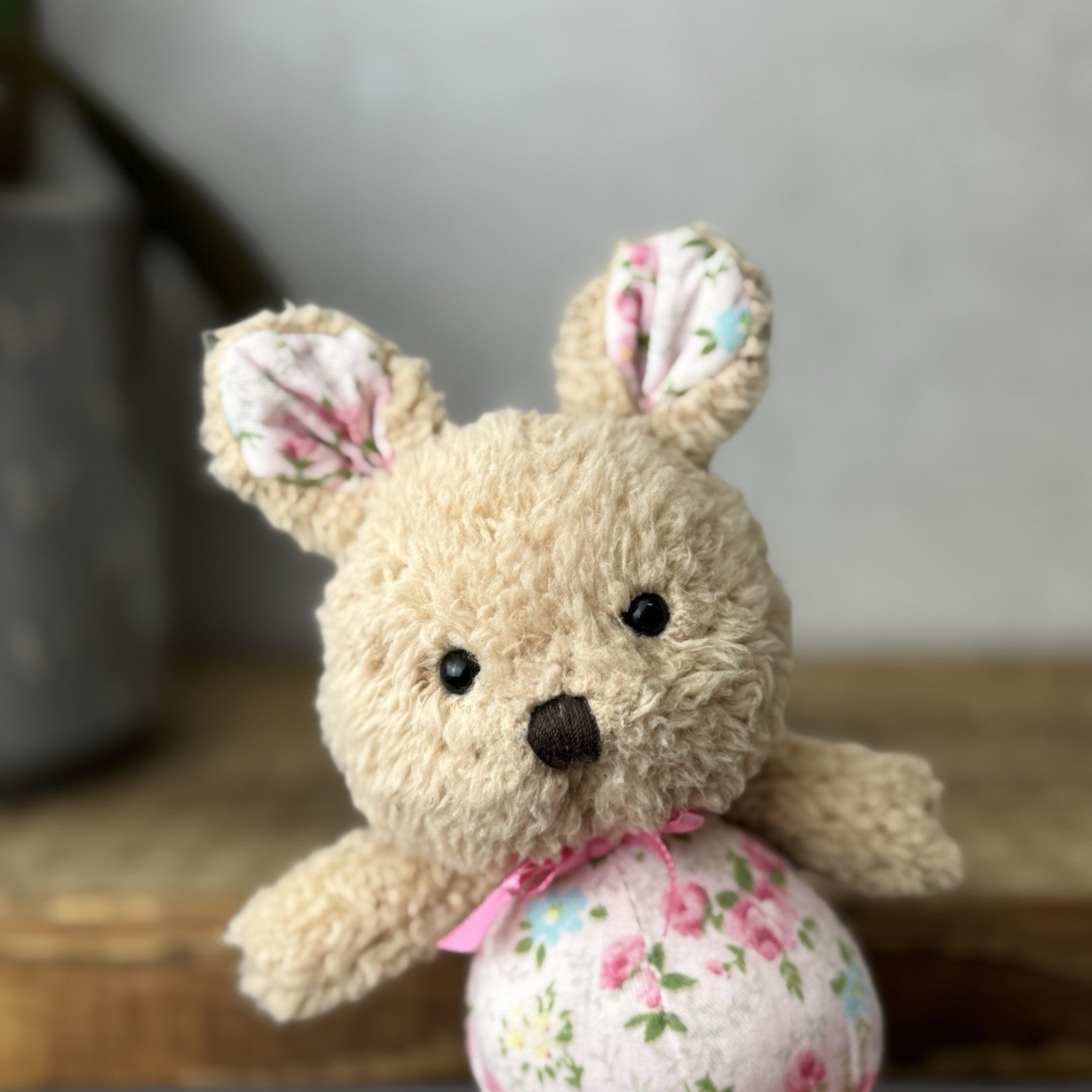Jellycat Tiny Bonita Bunny Rabbit - Tiny Rabbit Floral Tummy & Bow Vintage 5”