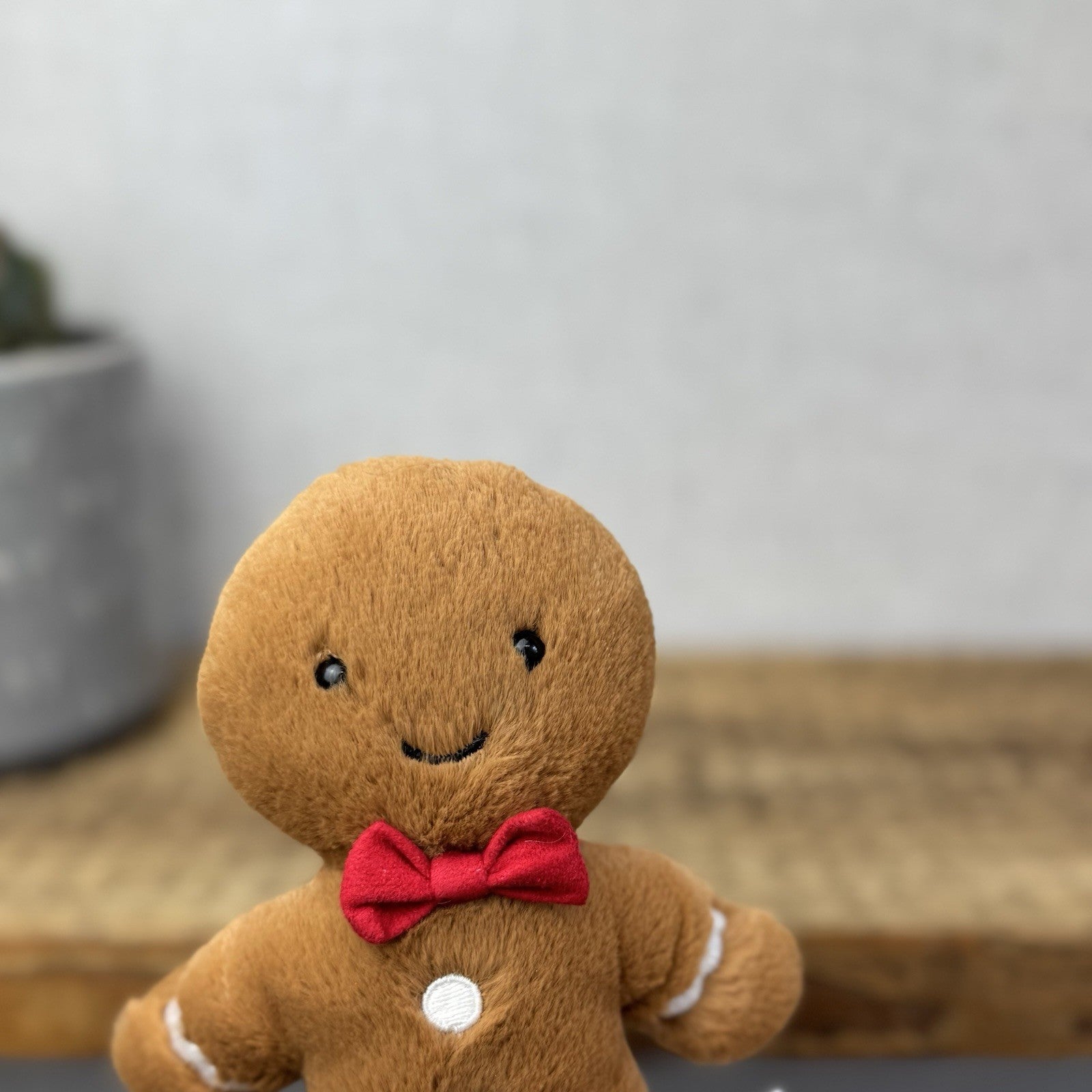 Jellycat Small Jolly Gingerbread Fred - Older Style Red Bow Gingerbread Plush 9"